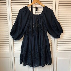 Free People Black Eyelet Dress